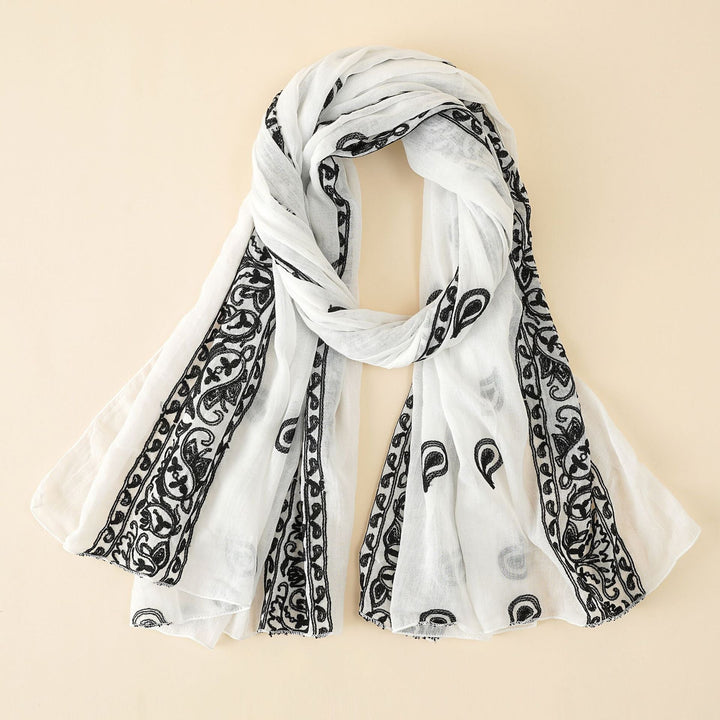Women's Scarf with Delicate Embroidery