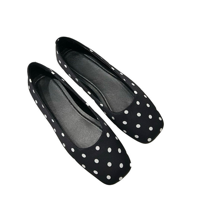 Women's Ballerinas with Square Toe Shape and Glossy Surface EB