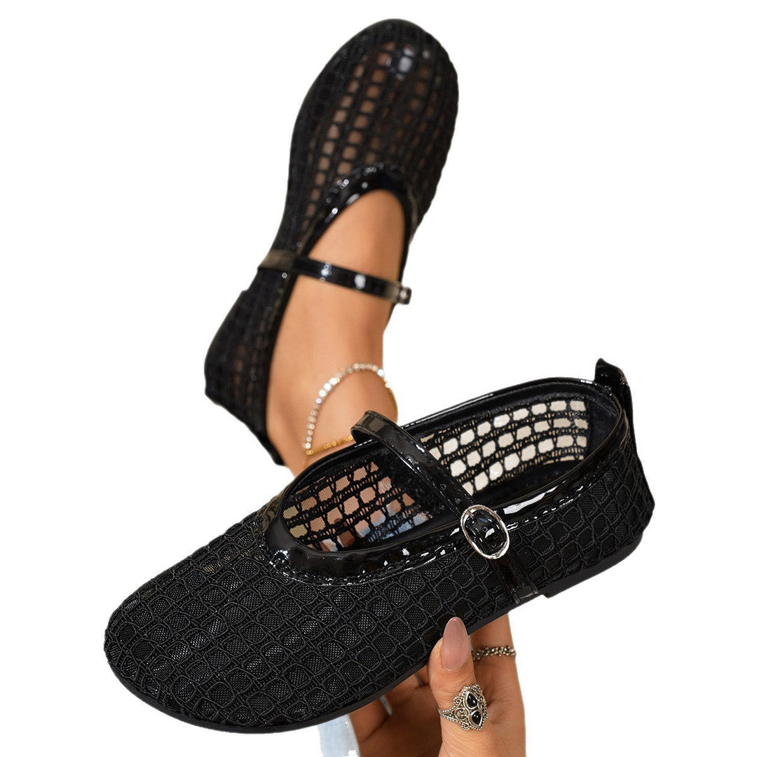 Ladies' Ballerinas with Elegant Buckle Application and Breathable Mesh Structure EB
