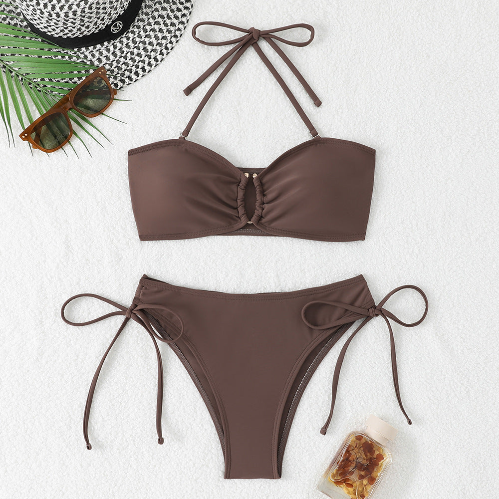 Women's Bandeau Bikini Set with Adjustable Straps EB