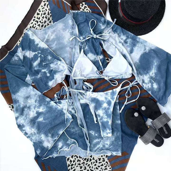 Women's Swimsuit with Oversized Wrap Top and Fashionable Lacing Details EB
