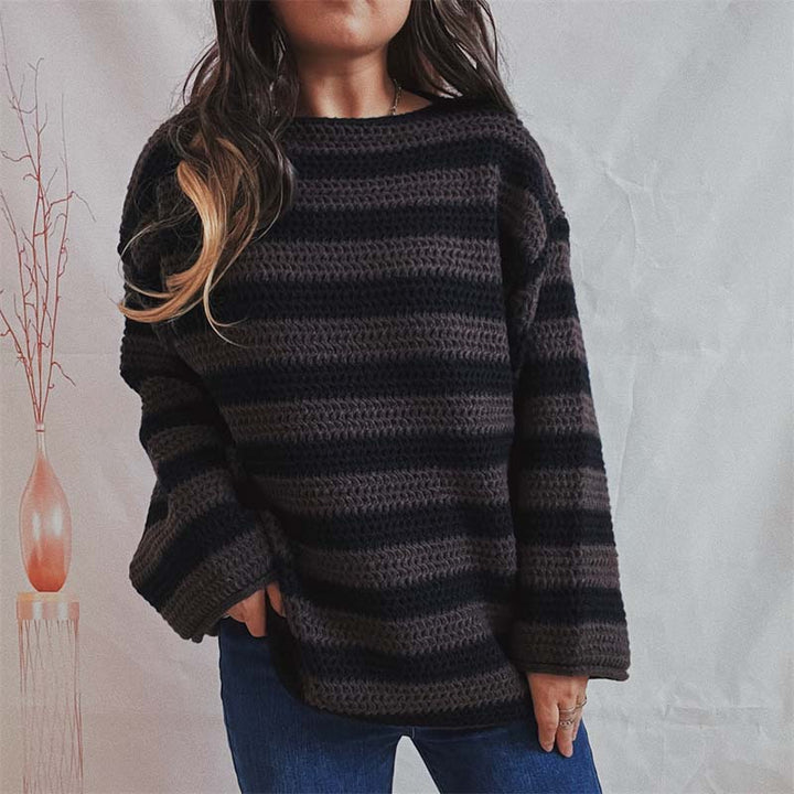 Casual Striped Knit Pullover