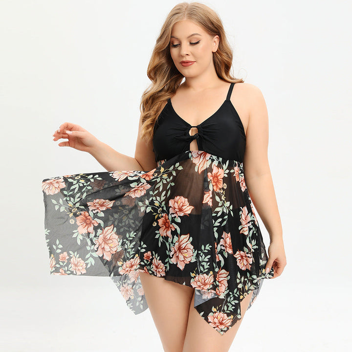 Women's Swimsuit Dress with Floral Skirt EB