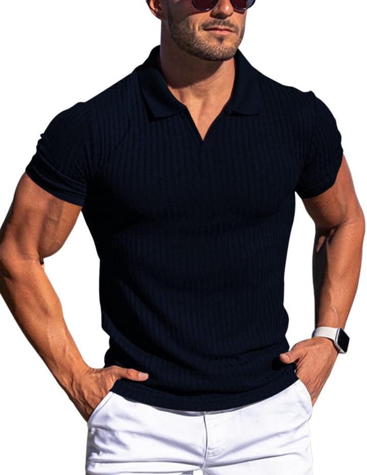 Men's Structured Short Sleeve Polo Shirt - Effortless Style