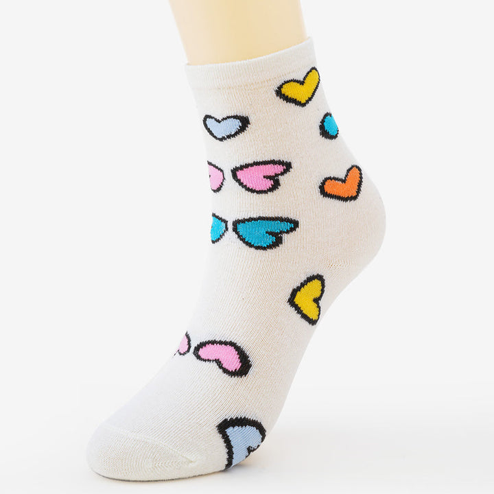 Casual Heart Print Socks