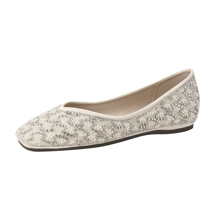 Ladies' Ballerinas with Shimmering Pearl and Rhinestone Embellishment EB