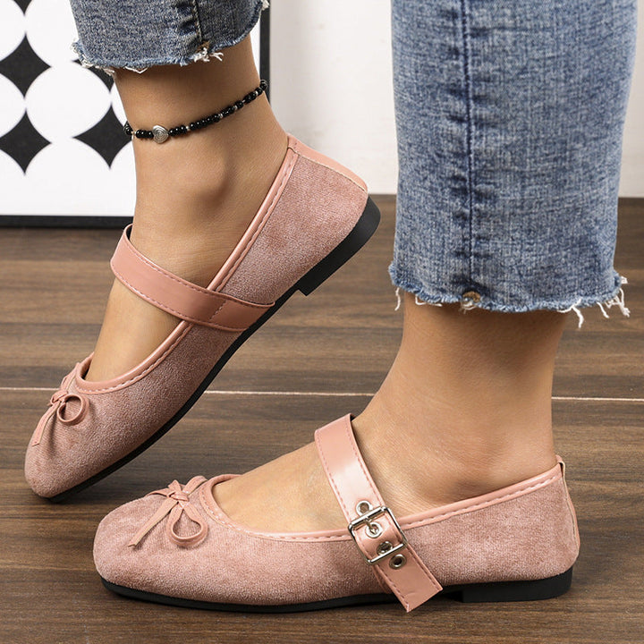 Women's Ballerinas with Adjustable Strap and Elegant Bow Detail EB