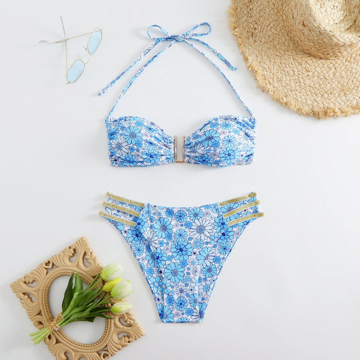 Women's Bandeau Bikini with Adjustable Straps and Elegant Cut EB