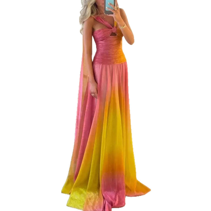 Women's Flowing Maxi Dress with Elegant Straps