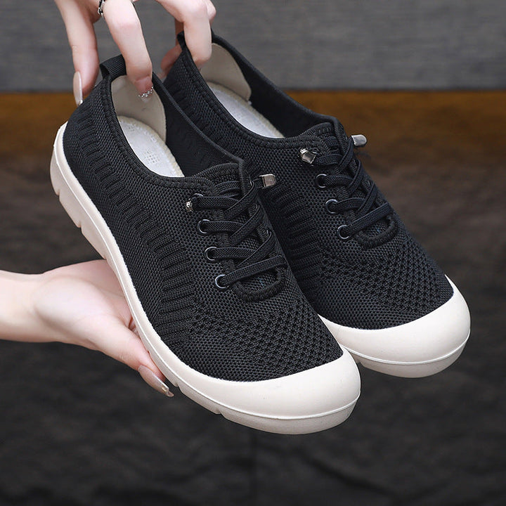 Women's Breathable Lace-Up Sneakers with Flexible Insole EB