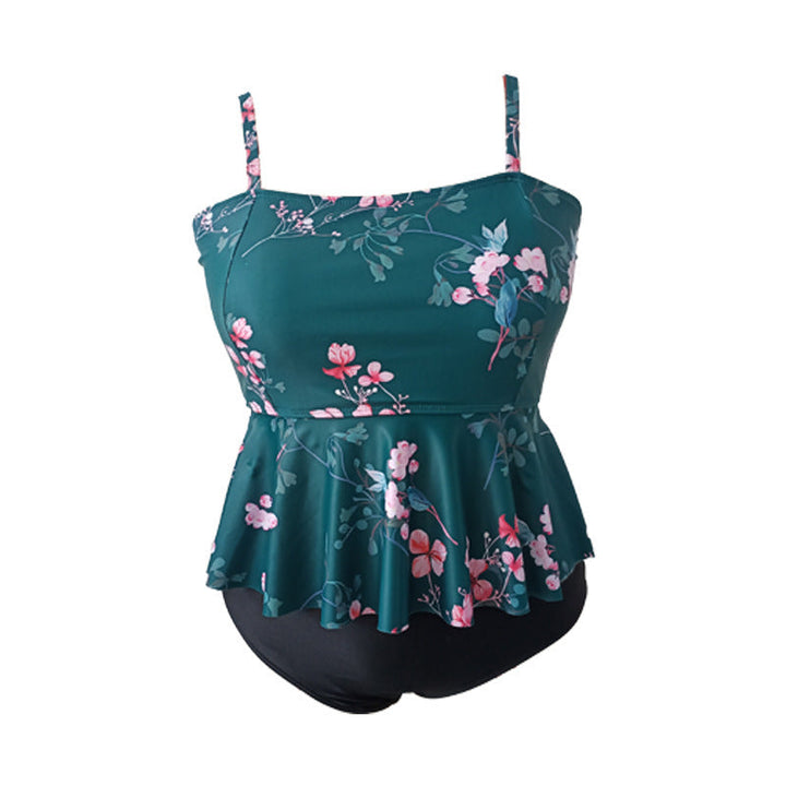 Women's Swimsuit with Stylish Flounce Skirt and Floral Design EB