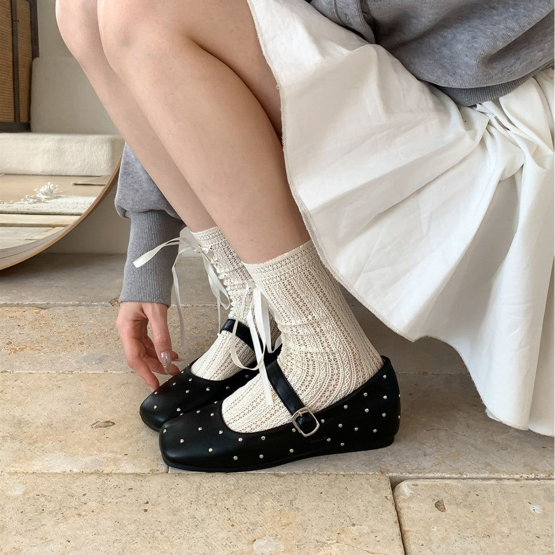 Ladies' Ballerinas with Decorative Buckle and Sparkling Design EB