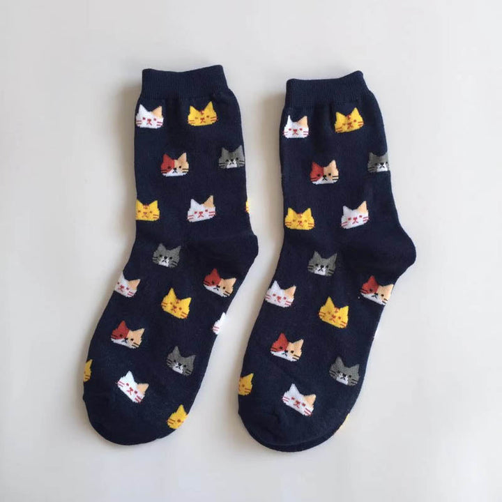 Casual Cat Print Socks