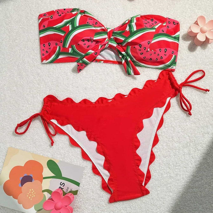 Women’s Bandeau Bikini with Playful Knot Design EB