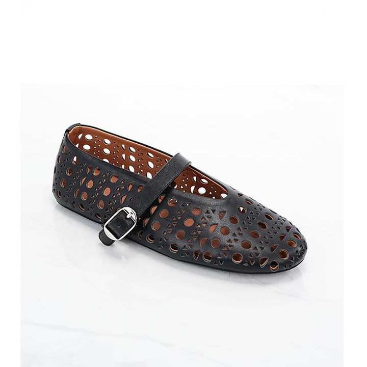 Ladies' Ballerinas with Perforated Design and Adjustable Strap EB
