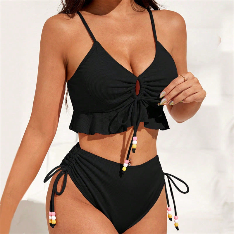 Women's Swimsuit with Ruffle Details and Adjustable Straps EB