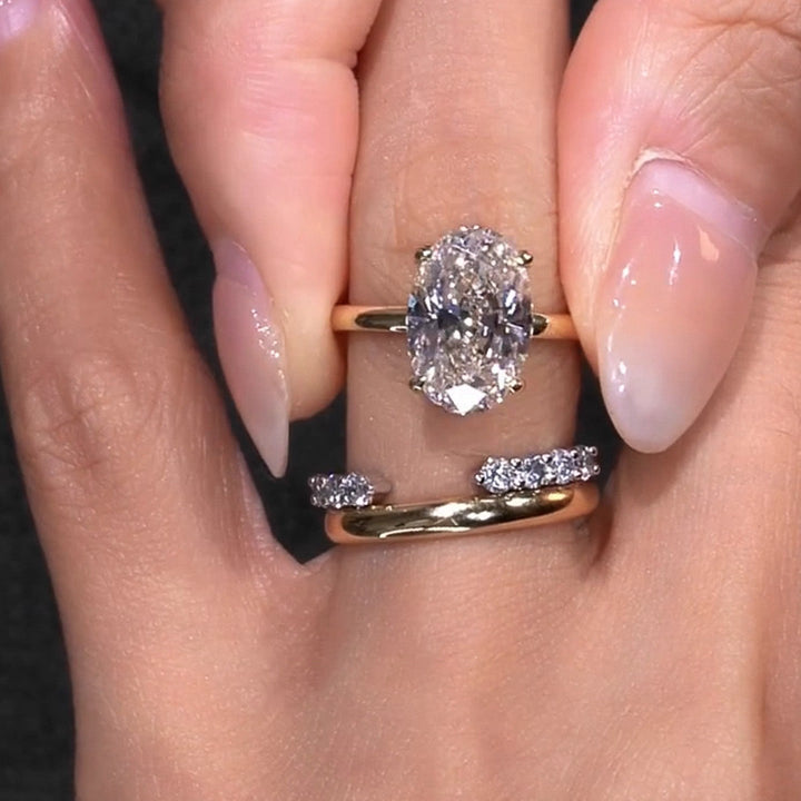 Elegant European Style Stacked Zirconia Diamond Ring - Elena Harper