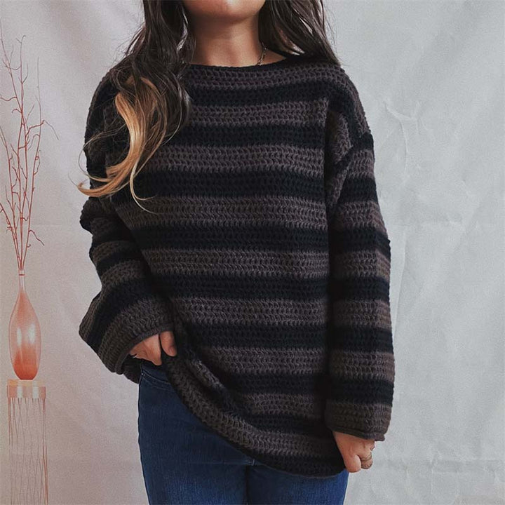 Casual Striped Knit Pullover
