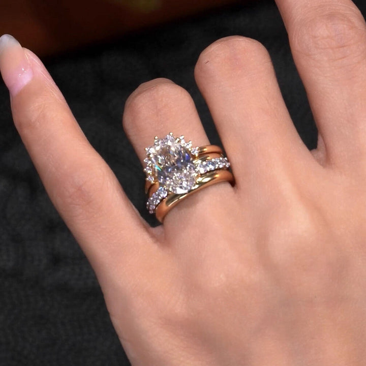 Elegant European Style Stacked Zirconia Diamond Ring - Elena Harper