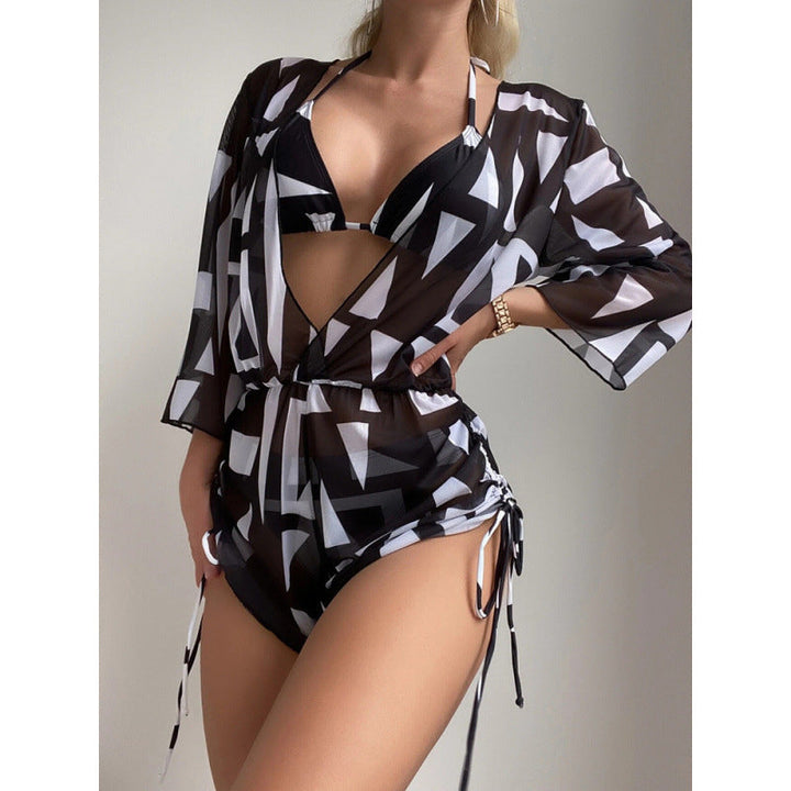 Women's Swimwear Set with Floral Design and Elegant Cut EB