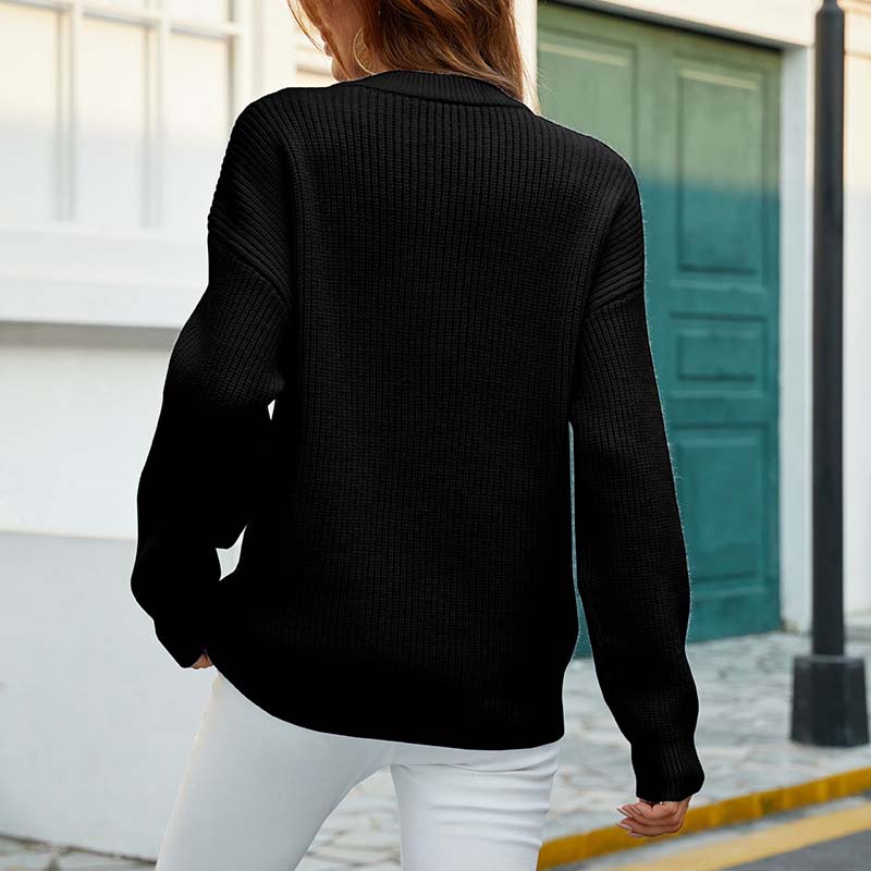 Casual Knit Pullover in Solid Color