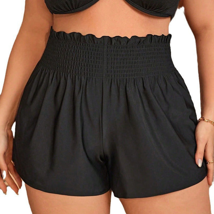 Women's Swim Shorts with Elastic Waistband and Comfortable Ruffle Details EB