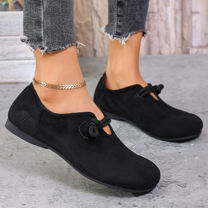 Ladies' Comfortable Moccasins with Decorative Bow Application EB