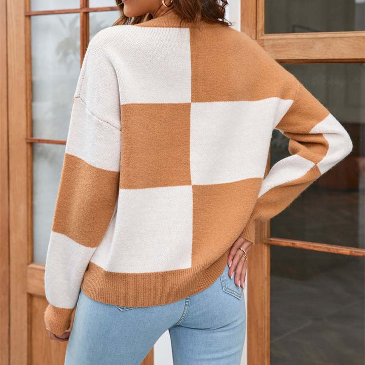 Casual Checkered Pullover