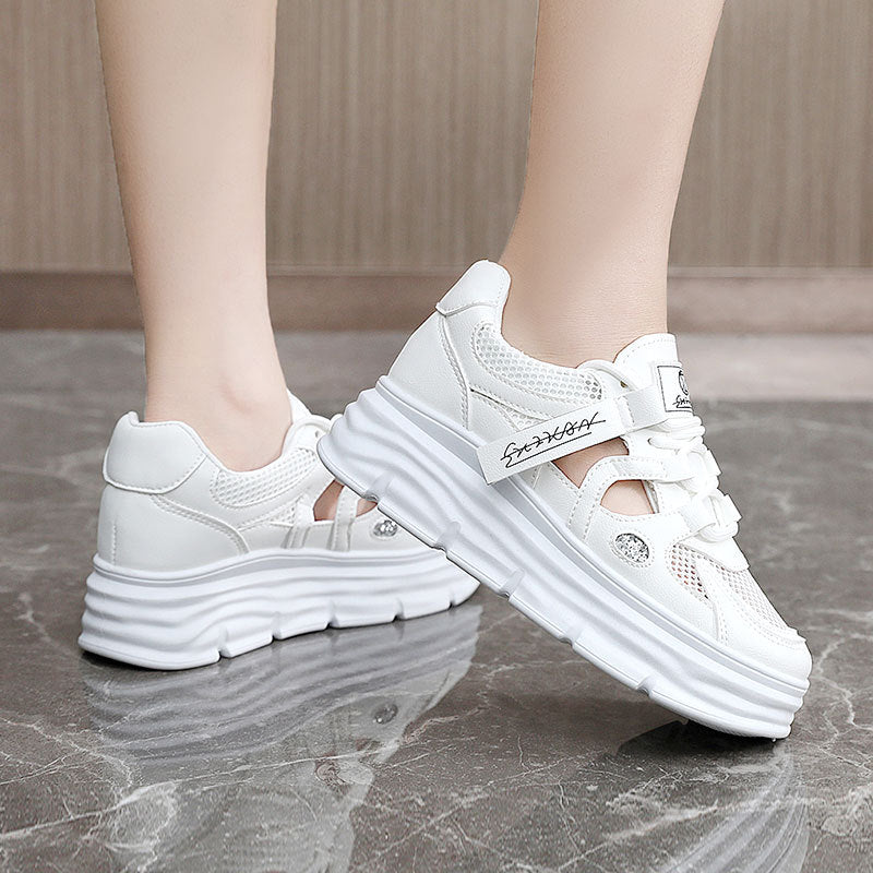 Women's Breathable Platform Sneakers with Ergonomic Design and Durable Upper Material EB