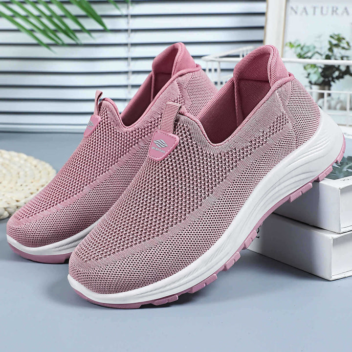 Women's Breathable Comfort Sneakers with Elastic Insert and Cushioned Sole EB