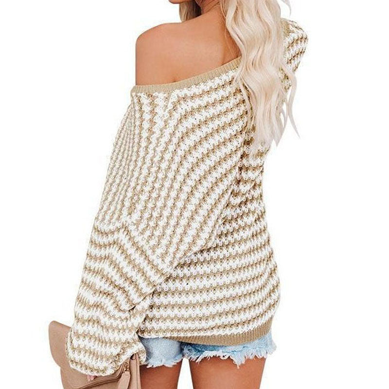Casual Striped Knit Pullover
