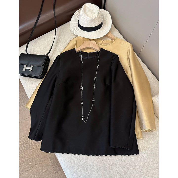 Ladies Elegant Long Sleeve Blouse with Ruffled Collar Echoarchiv, view 2 - Elena Harper
