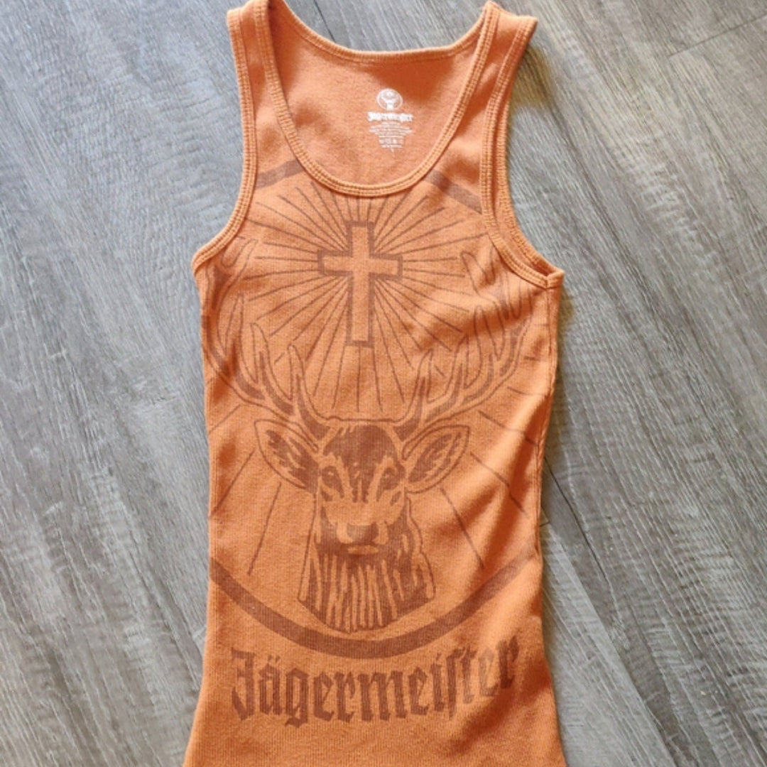 Women's sleeveless top in creative retro design with print EB, view 2 - Elena Harper