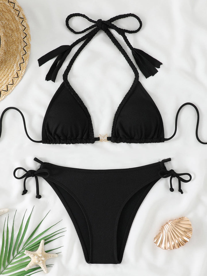 Women's Swimsuit Set with Fringed Details and Adjustable Straps EB