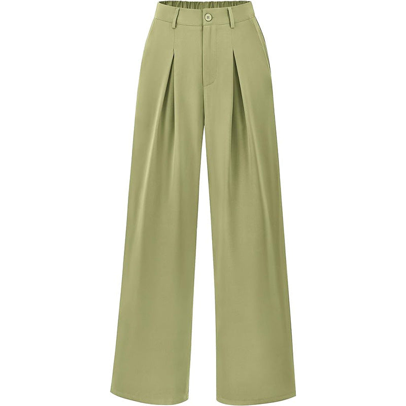 Women's High Waist Pleated Wide Leg Trousers for Chic Style
