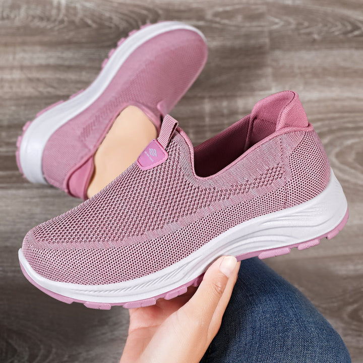 Women's Breathable Comfort Sneakers with Elastic Insert and Cushioned Sole EB