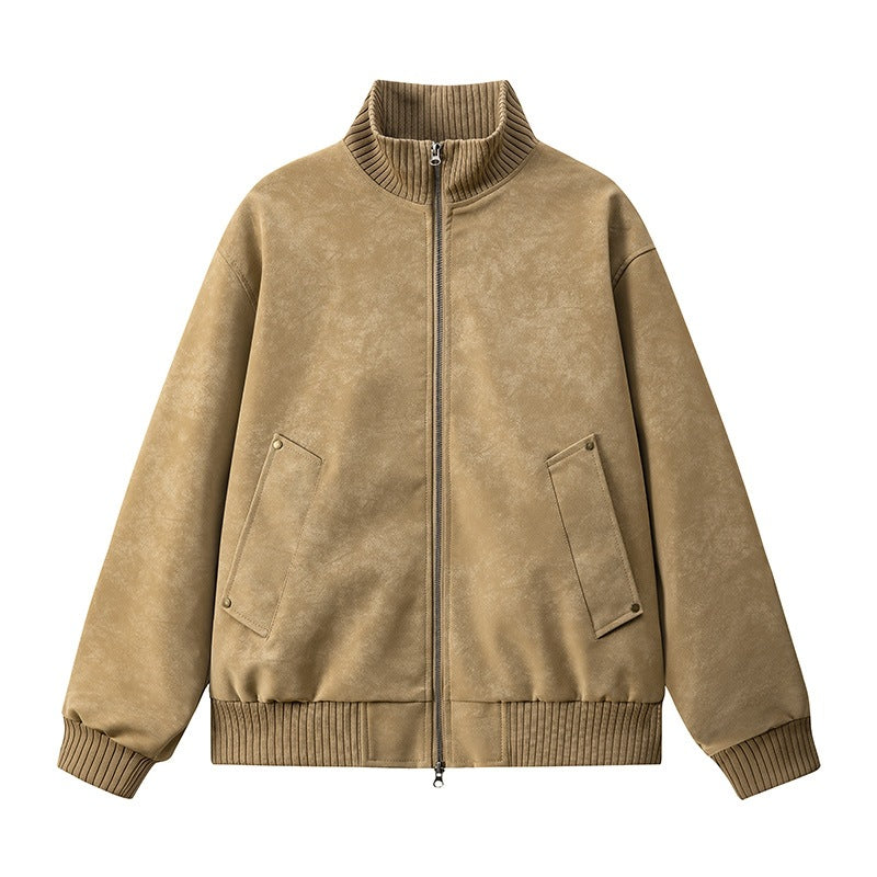 Women's Elegant Faux Leather Jacket with Stand Collar Célinea, view 8 - Elena Harper