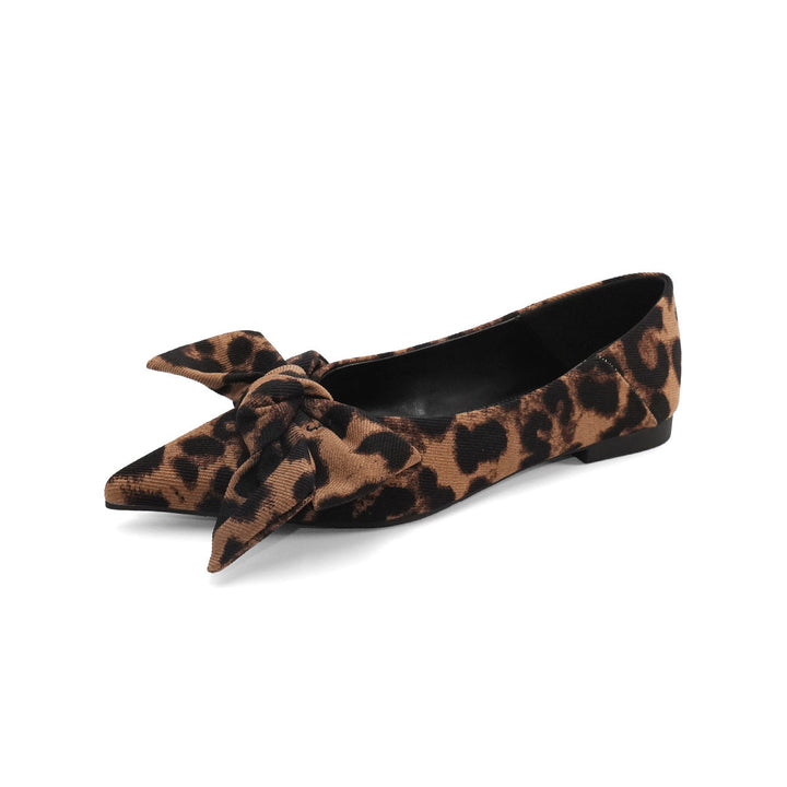 Ladies' Ballerinas with Stylish Check Pattern and Elegant Bow Application EB
