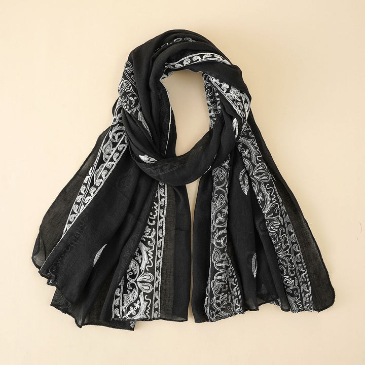 Women's Scarf with Delicate Embroidery