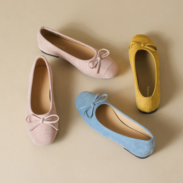 Women's Ballerinas with Elegant Bow Decoration and Soft Interior EB
