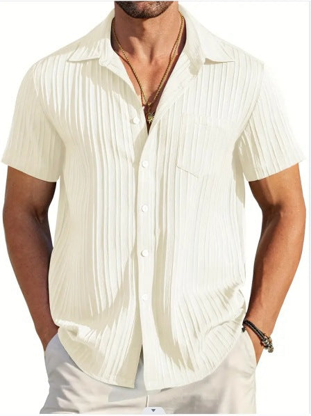 Men's Structured Short Sleeve Beach Shirt for Stylish Comfort