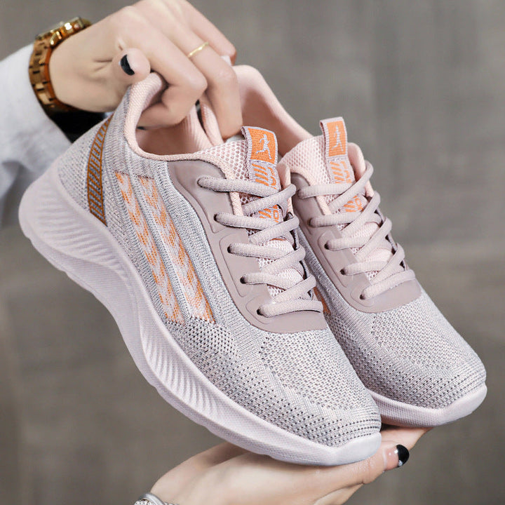 Women's Breathable Sports Sneakers with Flexible Knit Design EB