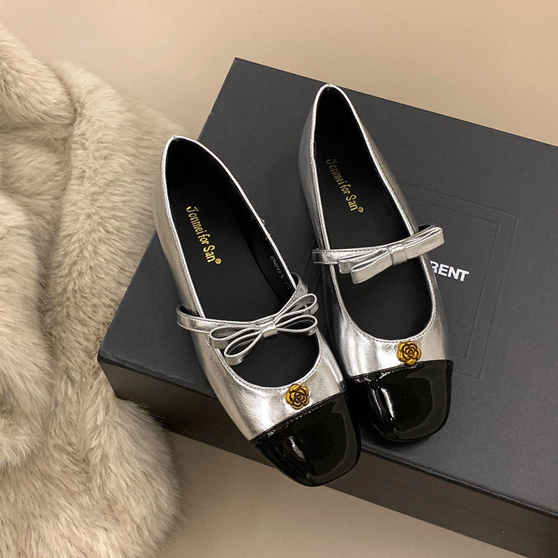Ladies' Ballerinas with Decorative Bow Detail and Elegant Shine EB