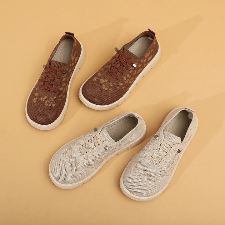 Women's Breathable Sneakers with Trendy Leopard Print EB