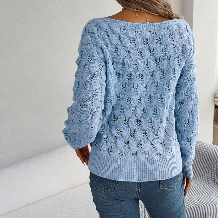 Casual Hollow Knit Pullover
