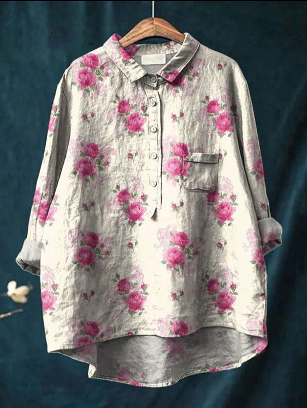 Caroline Elegant Floral Blouse - Elena Harper