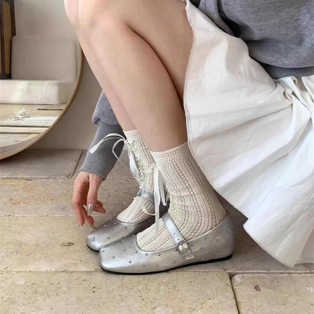 Ladies' Ballerinas with Decorative Buckle and Sparkling Design EB