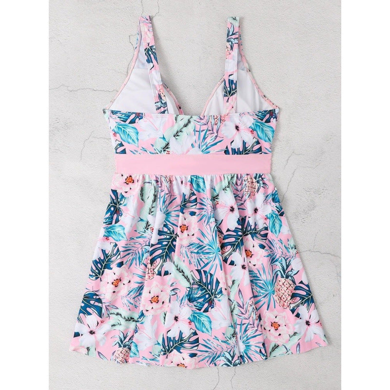 Women's Swim Dress with Floral Patterns and Flattering Cut EB