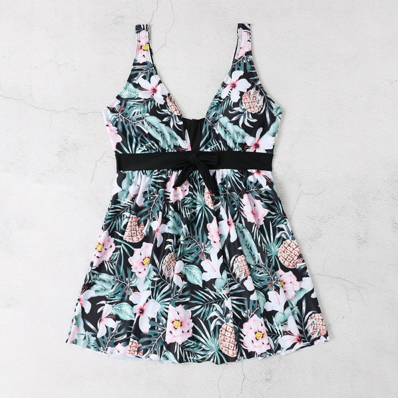 Women's Swim Dress with Floral Patterns and Flattering Cut EB