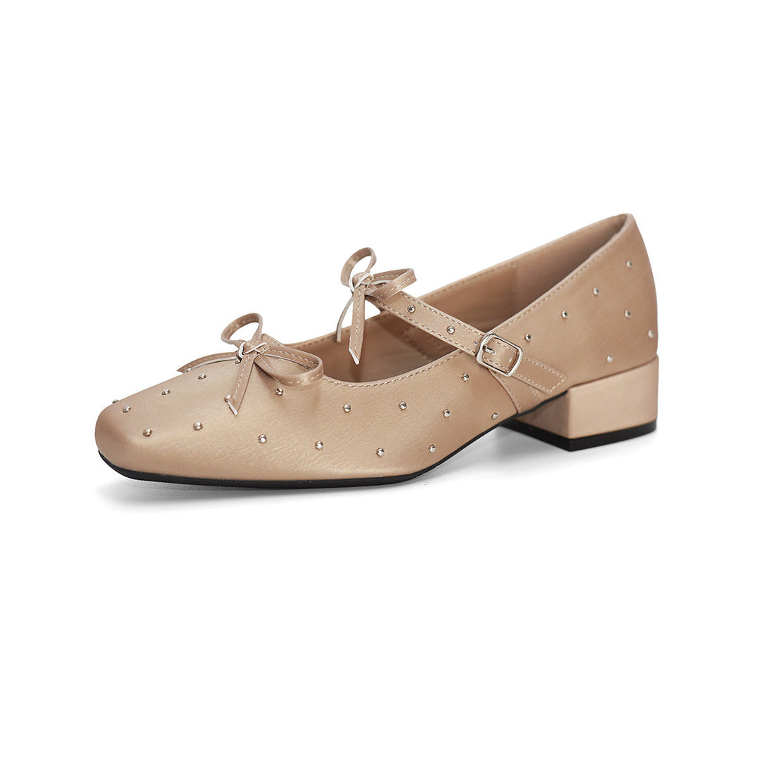 Ladies' Ballerinas with Decorative Bows and Rhinestone Applications EB, view 5 - Elena Harper